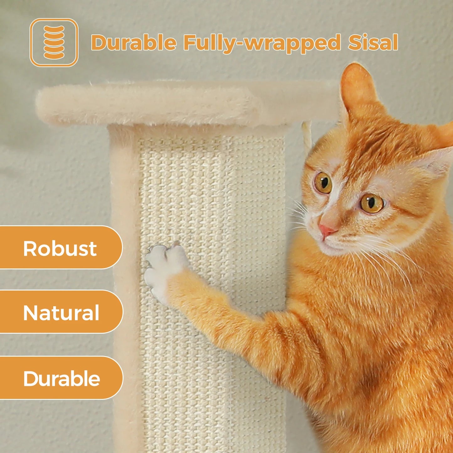 80CM Cat Scratching Post for Indoor Cat Scratcher with Nature Sisal Ball Tall Scratching Post for Large Cats Kitten Pet Toys