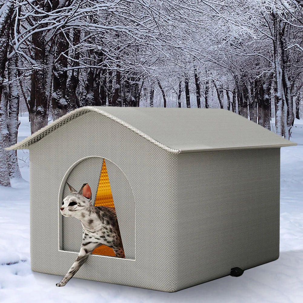 Cat Nest Waterproof Stray Cat House Winter Warm Cat House Weatherproof and Insulated Feral Cat House Cave for Winter Protection
