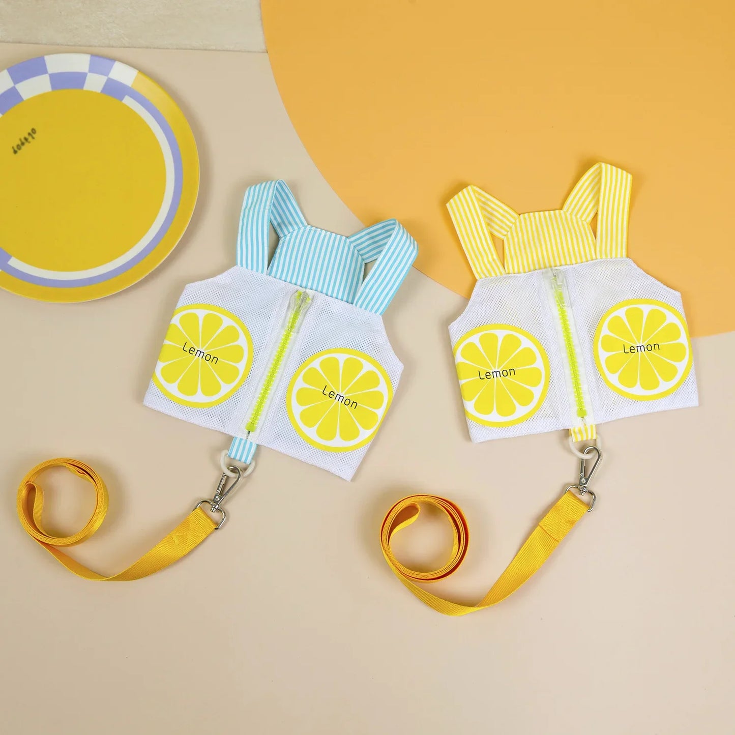 Pet Dog Harness Vest Summer Breathable Puppy Accessories Blue Yellow Dog Harnesses With Leash Kitten Chest Strap Leash Set XXL