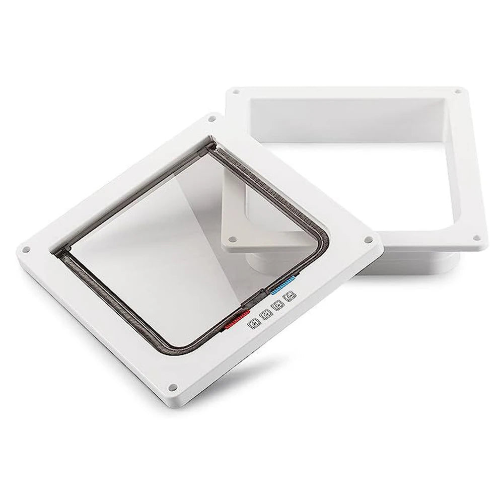 Puppy and Kitten Safety In and Out Pet Door with Four-Way Lock Dog Cat Flap for Small Pets