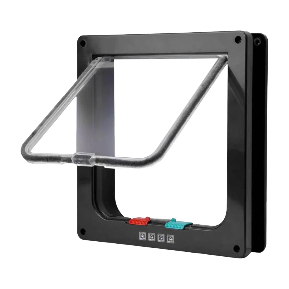 Puppy and Kitten Safety In and Out Pet Door with Four-Way Lock Dog Cat Flap for Small Pets