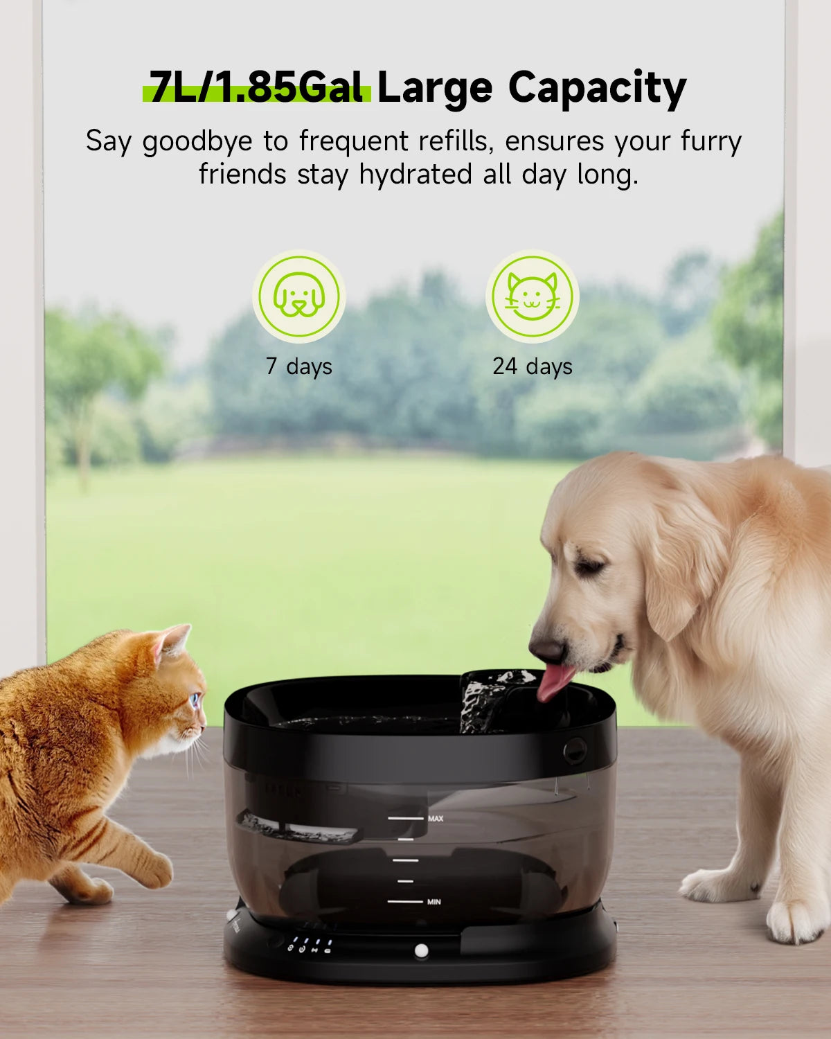 APETDOLA 7L Wireless Dog Water Fountain Auto Sensor Drinking Fountain For Dogs Cat Drinker Pet Water Dispenser Accessories
