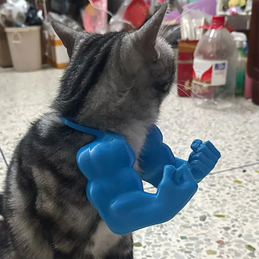 Cat Muscle Arms 3D Printed Giant Arm Pet Cosplay Costume Accessories Funny Cat Neck Hanging Muscle Arm Halloween Party Supplies