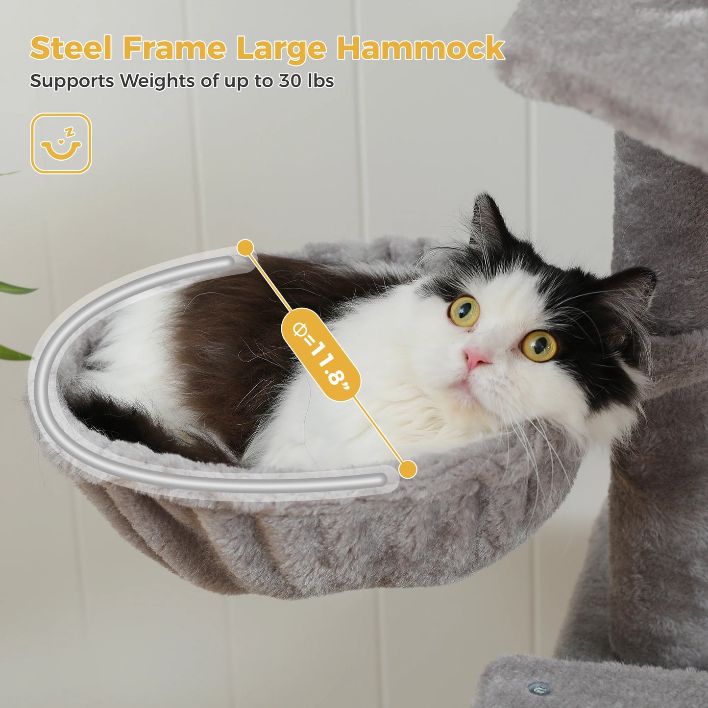 Multi-Level Cat Tree Tower with Sisal Scratching Post&Pad Cozy Hammock Luxury Large Cat Condo for Indoor Cat Toy Cat Accessories