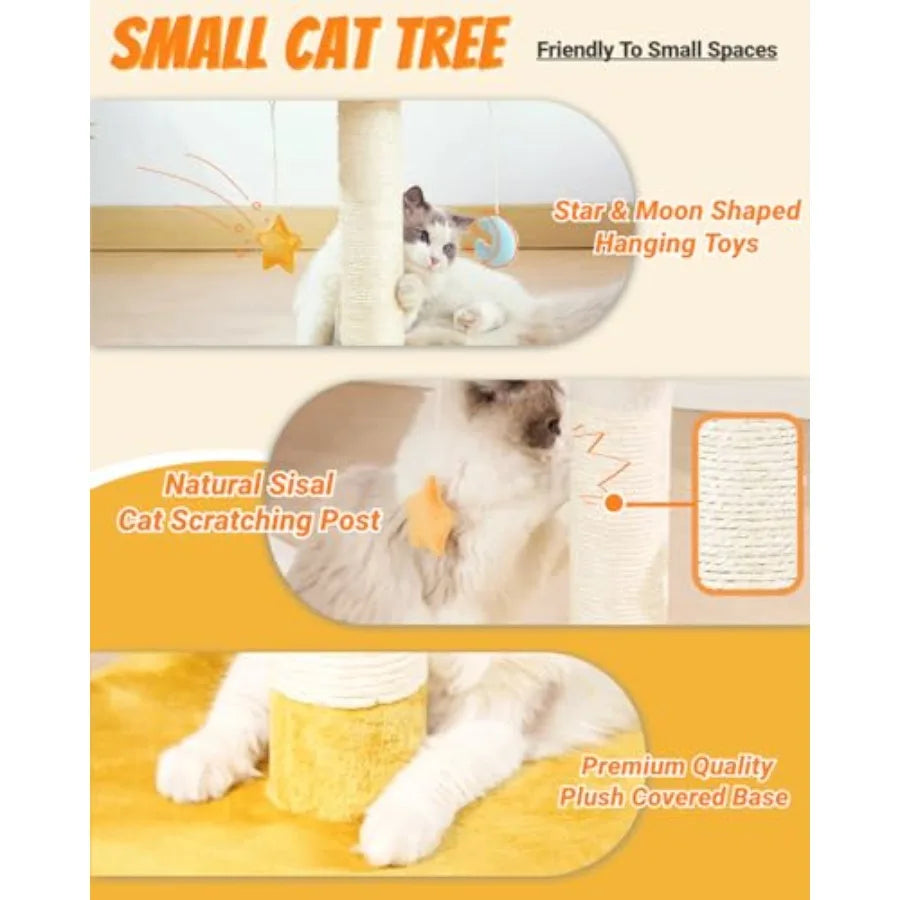 Cloud Cat Tree Cat Scratching Post with Bed Small Cat Tree for Kittens Cat Scratch Post with CloudShaped Soft Perch Cute Toys R