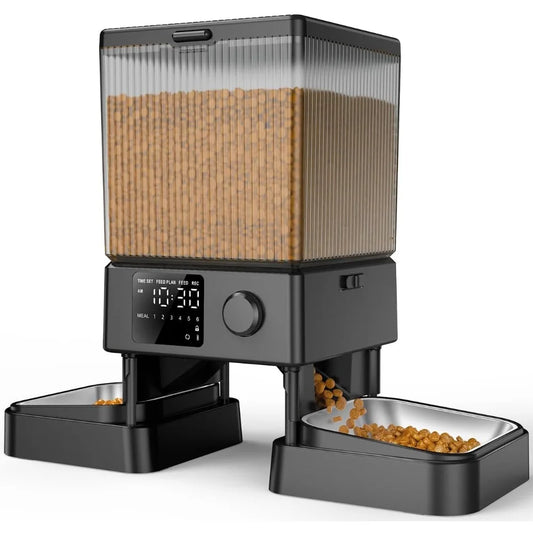 Automatic Cat Feeder for 2 Cats, 20 Cups/5L Automatic Cat Food Dispenser for Small Pets Indoor, Timed Cat Feeder for Dry Food