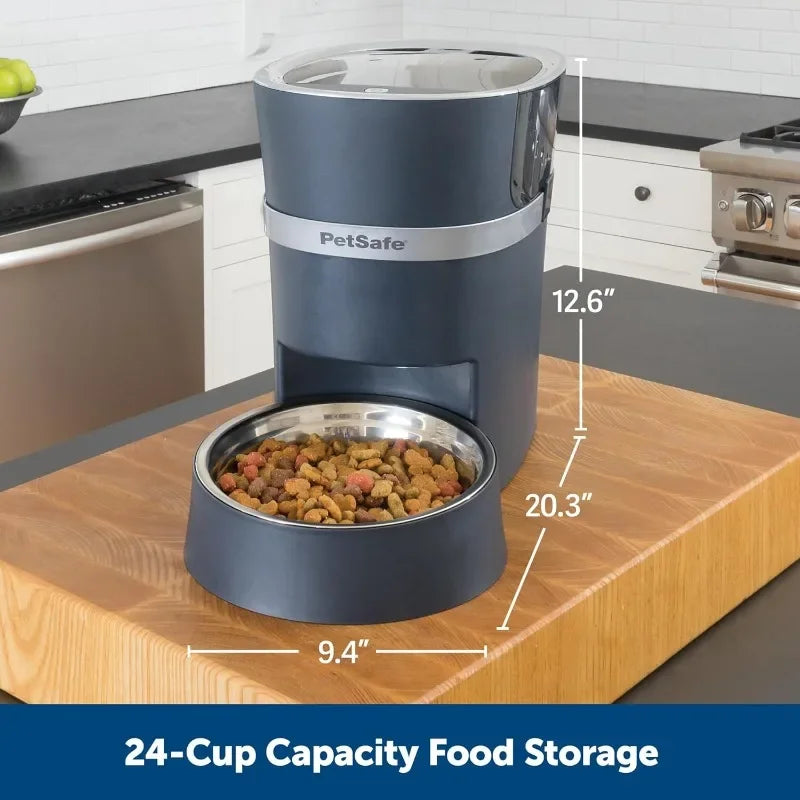PetSafe Smart Feed  Electronic Pet Feeder for Cats & Dogs  6L/24 Cup Capacity - Programmable Mealtimes  Alexa, Apple  Android