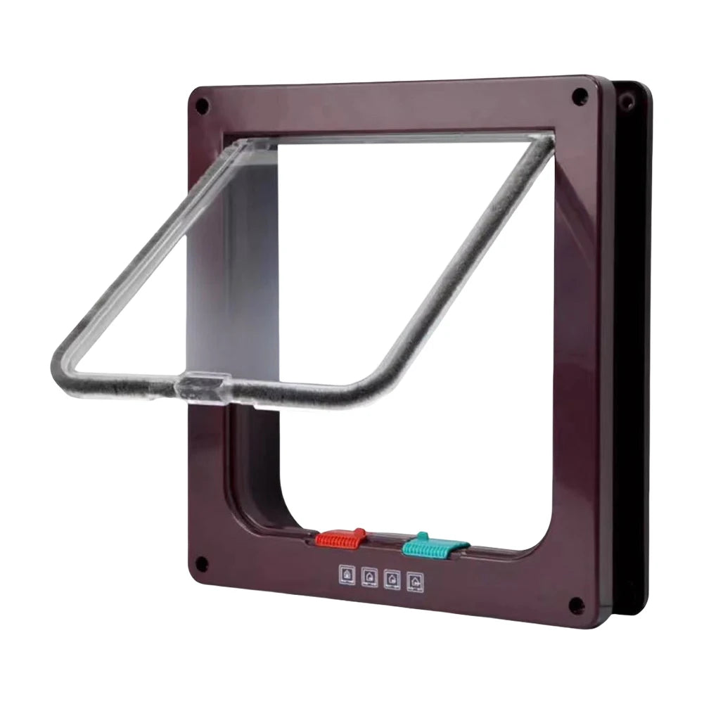 Puppy Kitten Safety In&out Pet Door with 4 Way Security Lock Dog Cat Flap Door Cat Puppy Safety Gate Pet Doors and Sliding Door