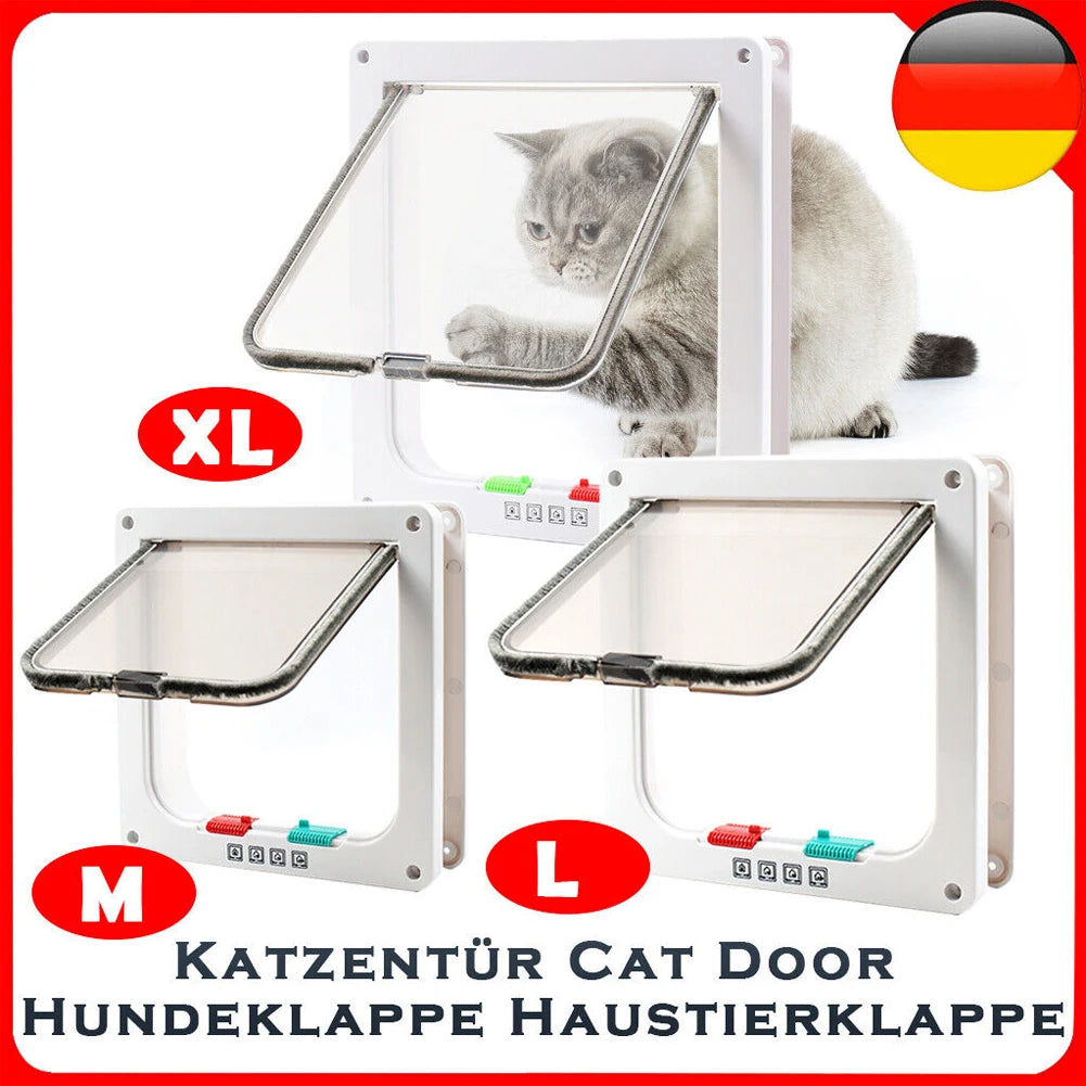 Puppy and Kitten Safety In and Out Pet Door with Four-Way Lock Dog Cat Flap for Small Pets