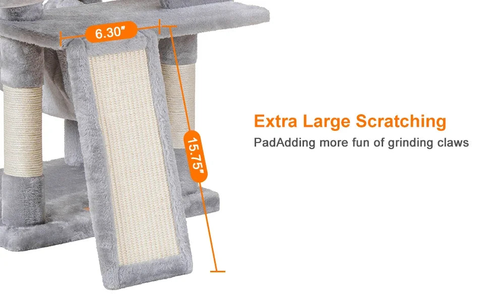 Cat Tree, Cat Tower for Indoor Cats,Multi-Level Cat Furniture Condo for Cats with Padded Plush Perch, Cozy Basket