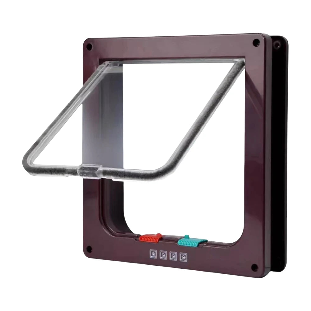 Puppy and Kitten Safety In and Out Pet Door with Four-Way Lock Dog Cat Flap for Small Pets