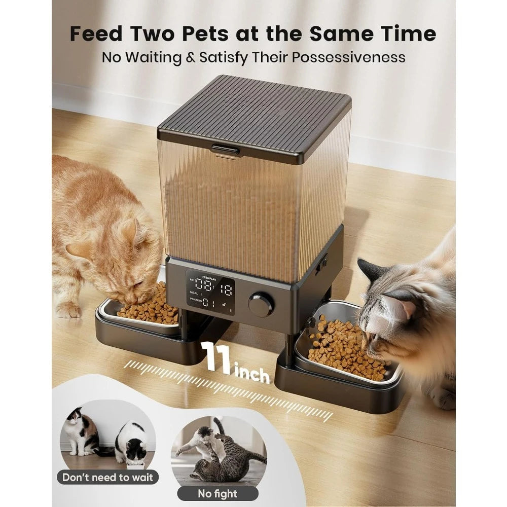 Automatic Cat Feeder for 2 Cats, 20 Cups/5L Automatic Cat Food Dispenser for Small Pets Indoor, Timed Cat Feeder for Dry Food