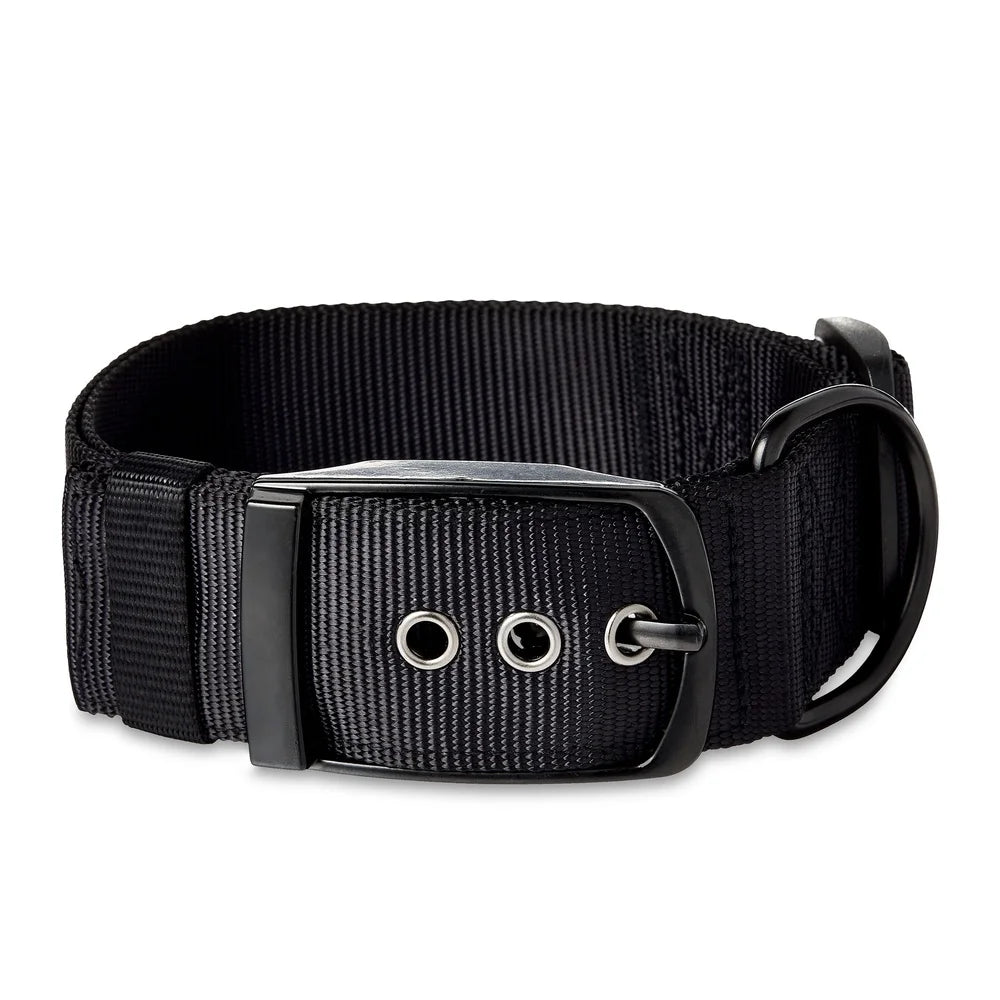 Extra Large Dog Collar 2 Pack Adjustable Solid Polyester with Metal Buckle D-Ring Leash Attachment Ideal Large Breeds