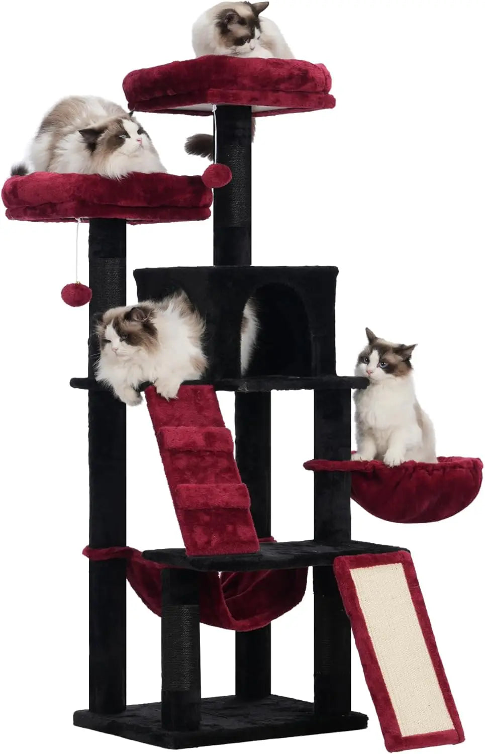 Cat Tree, Cat Tower for Indoor Cats,Multi-Level Cat Furniture Condo for Cats with Padded Plush Perch, Cozy Basket