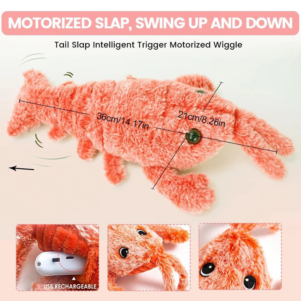 Floppy Lobster Interactive Dog Toy Funny Interactive Dog Plush Toy Floppy Lobster Pet Squeak Toys for Small Medium Large Dogs