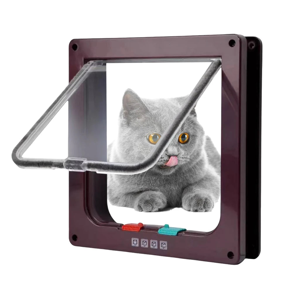 Puppy and Kitten Safety In and Out Pet Door with Four-Way Lock Dog Cat Flap for Small Pets