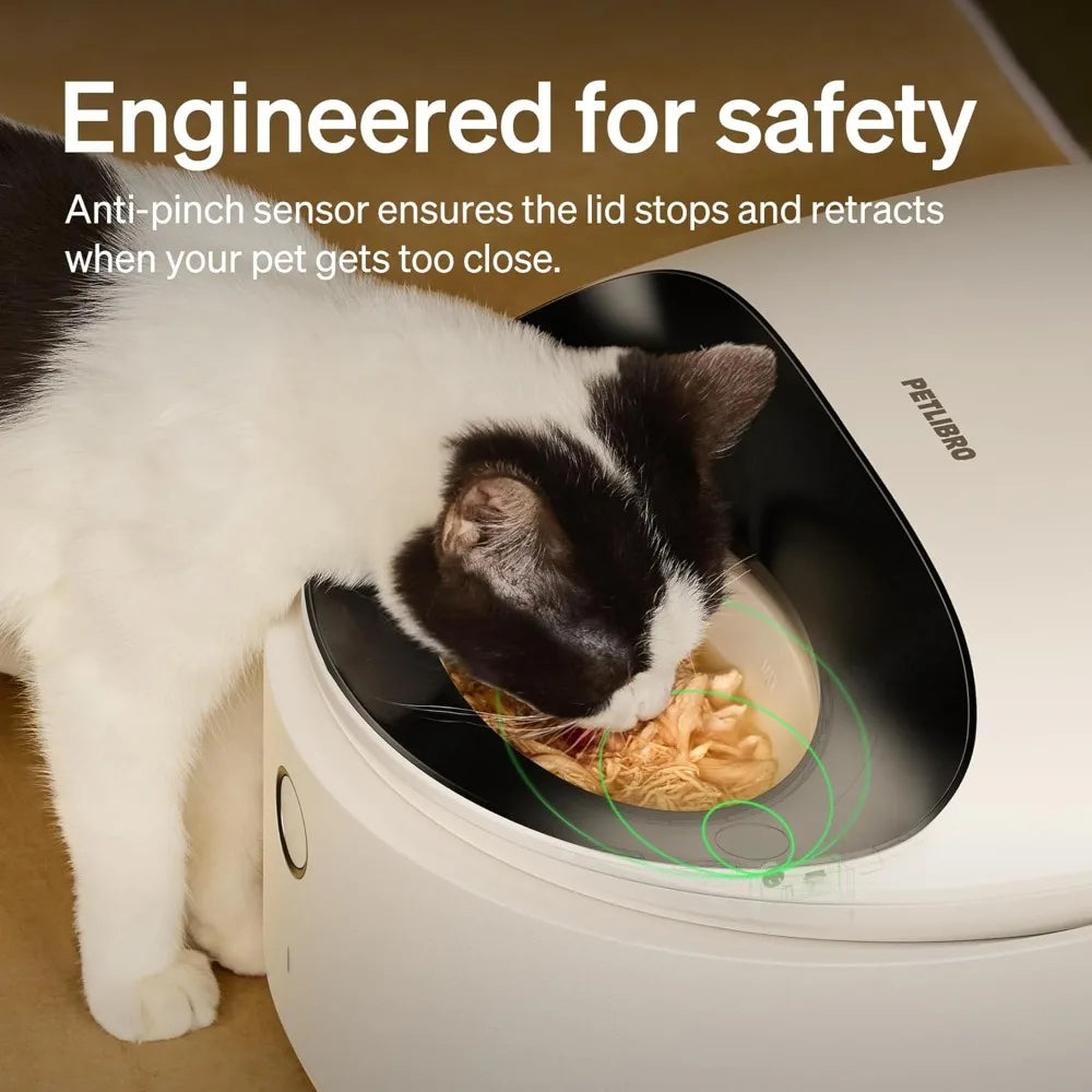 Automatic Cat Feeder Wet Food Refrigerated New Control,Semiconductor Cooling&Chills Wet Food Dispenser,Timed Auto Pet Feeder