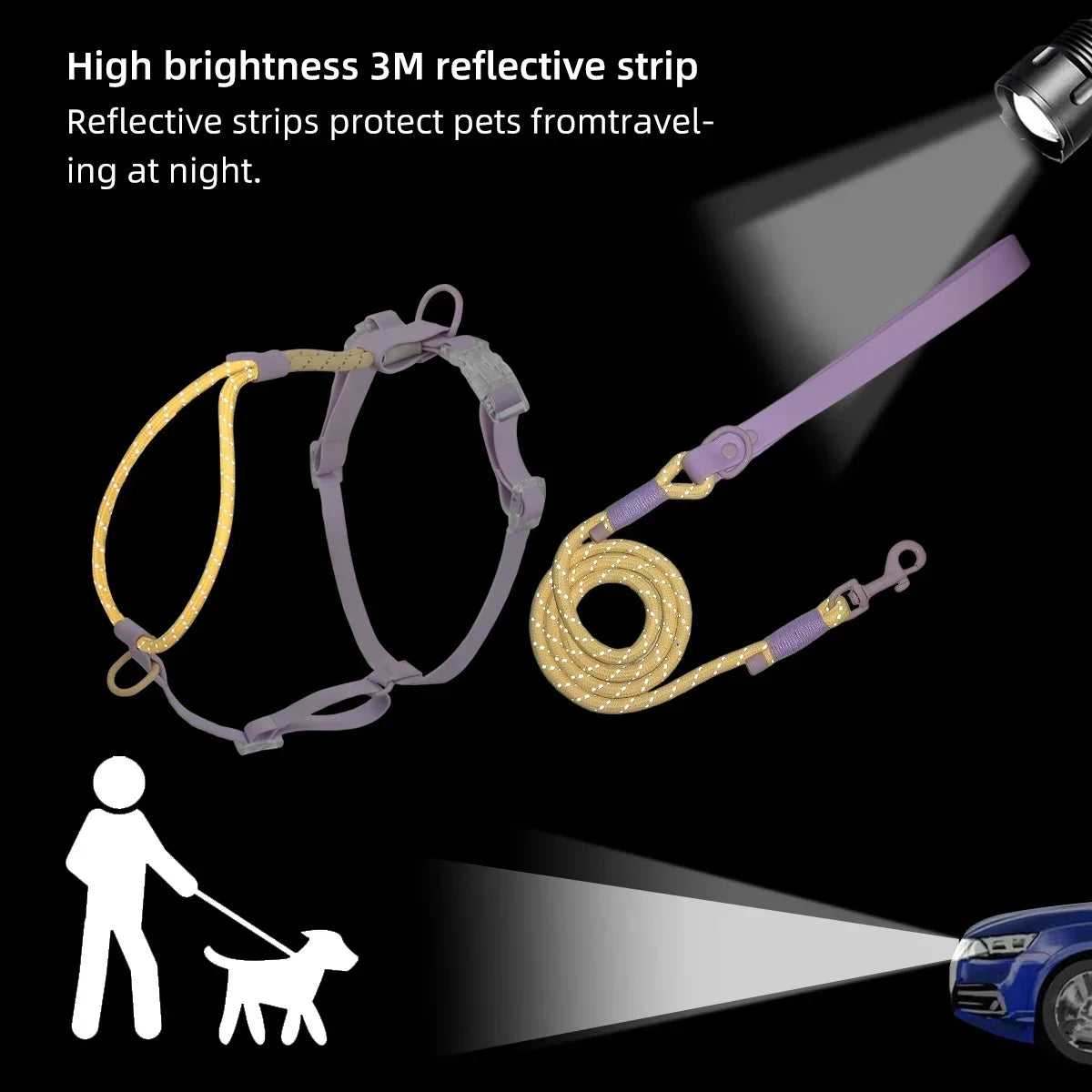 Small And Medium Dogs Harness For Summer Pet dog Walking Running Outdoor Fashion Harness No Pull Safety Reflective Nylon Leashes